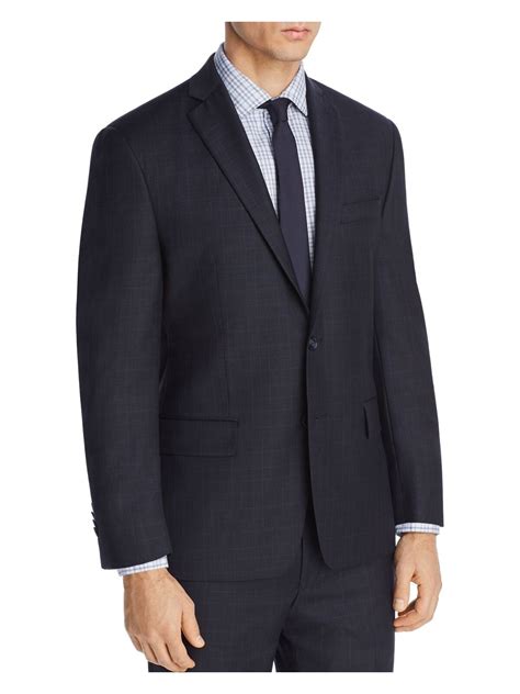 michael kors navy windowpane suit|Michael Kors Mens Navy Single Breasted, Windowpane Plaid .